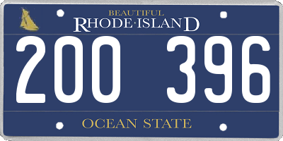 RI license plate 200396