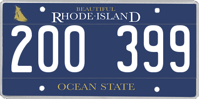 RI license plate 200399