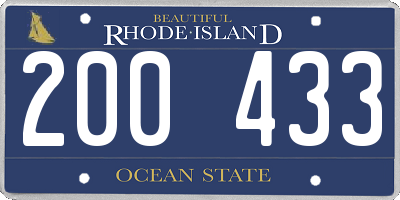 RI license plate 200433