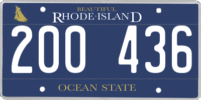 RI license plate 200436