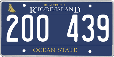 RI license plate 200439