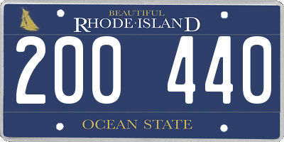 RI license plate 200440