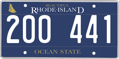 RI license plate 200441