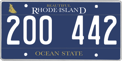 RI license plate 200442