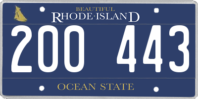 RI license plate 200443