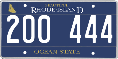 RI license plate 200444