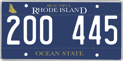 RI license plate 200445
