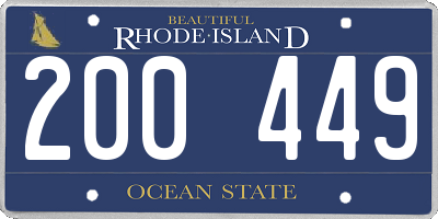 RI license plate 200449