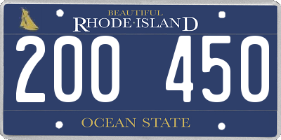 RI license plate 200450