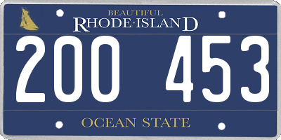 RI license plate 200453