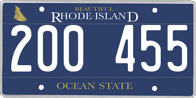 RI license plate 200455