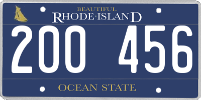 RI license plate 200456