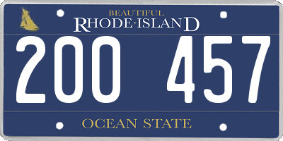 RI license plate 200457