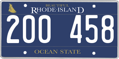 RI license plate 200458