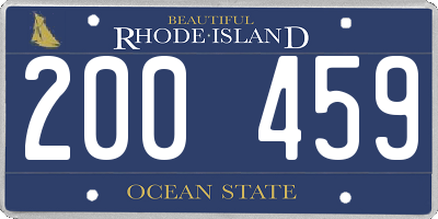 RI license plate 200459