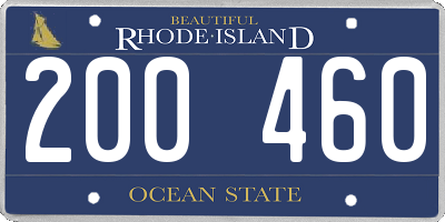 RI license plate 200460