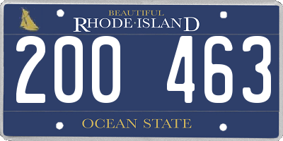 RI license plate 200463