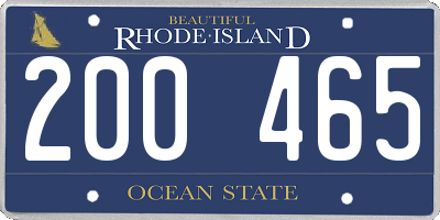 RI license plate 200465