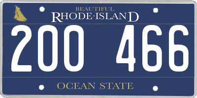 RI license plate 200466