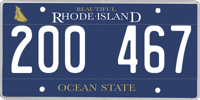 RI license plate 200467