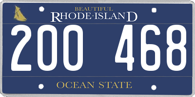 RI license plate 200468