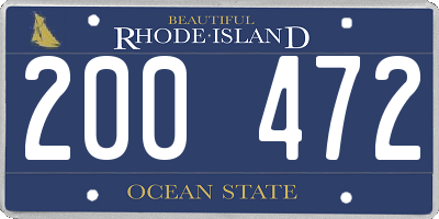 RI license plate 200472