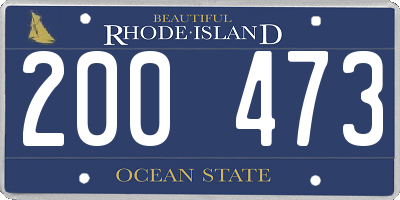 RI license plate 200473