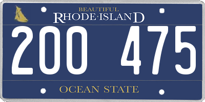 RI license plate 200475
