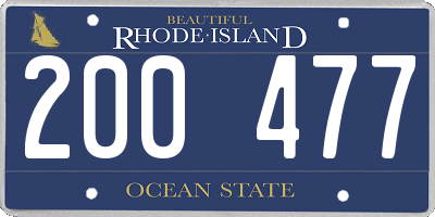 RI license plate 200477