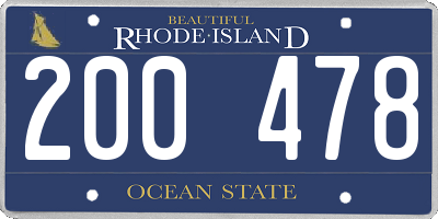 RI license plate 200478