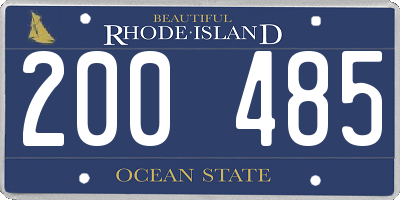 RI license plate 200485