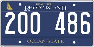RI license plate 200486