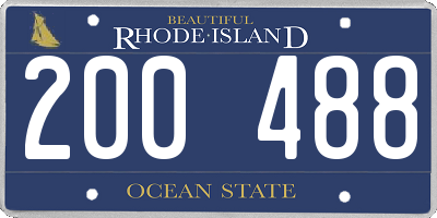 RI license plate 200488