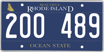 RI license plate 200489