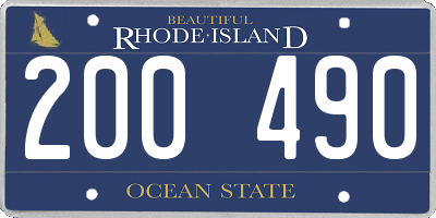 RI license plate 200490