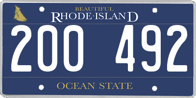 RI license plate 200492