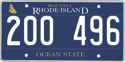 RI license plate 200496