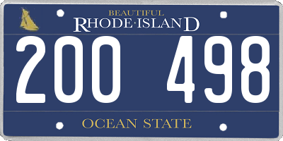 RI license plate 200498