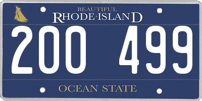 RI license plate 200499