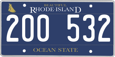 RI license plate 200532