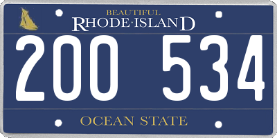 RI license plate 200534