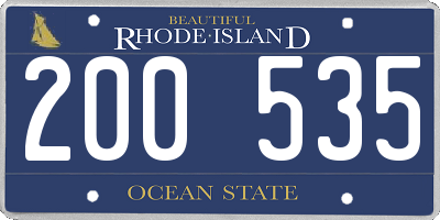 RI license plate 200535