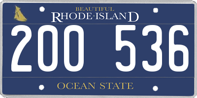 RI license plate 200536
