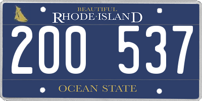 RI license plate 200537