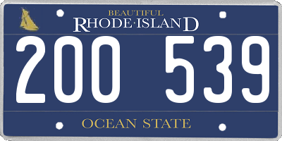 RI license plate 200539