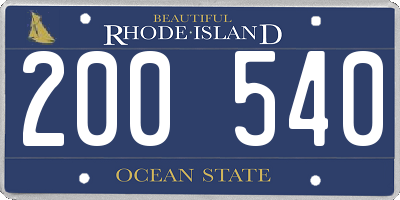 RI license plate 200540