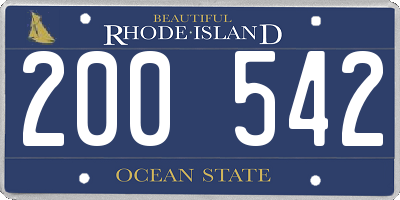 RI license plate 200542