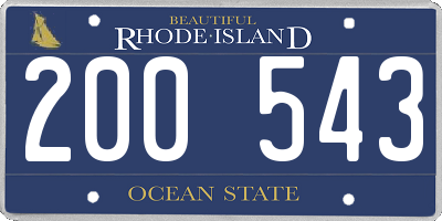 RI license plate 200543