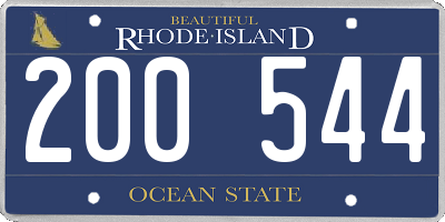 RI license plate 200544