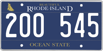 RI license plate 200545